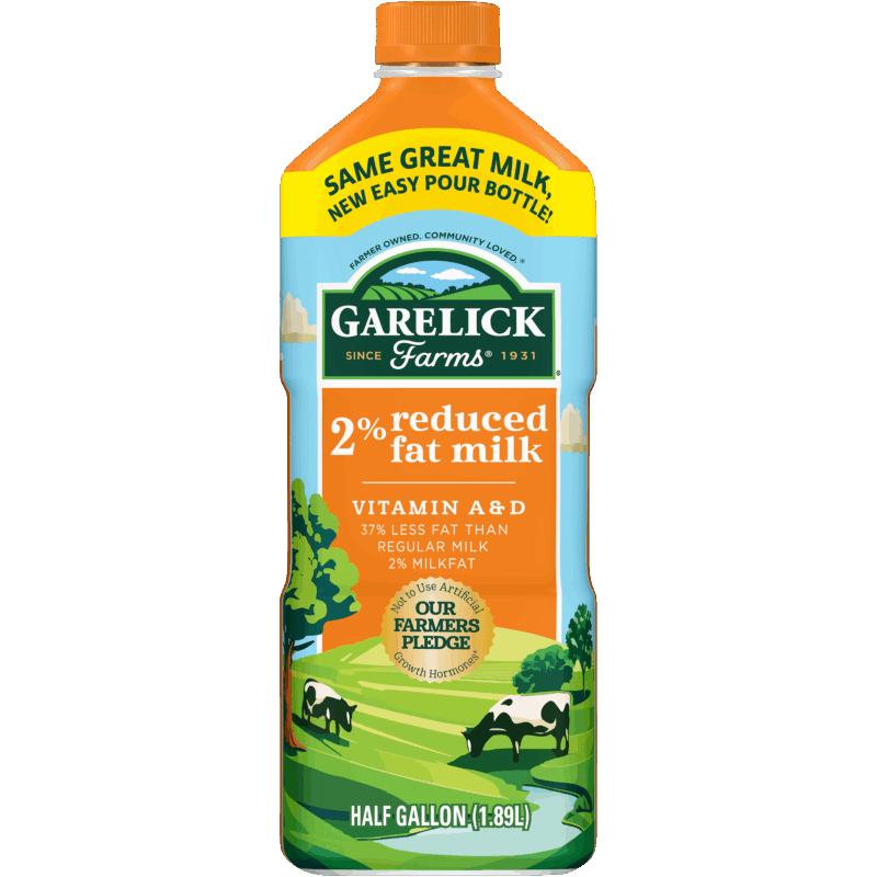2% Reduced-Fat Milk Plastic Half Gallon