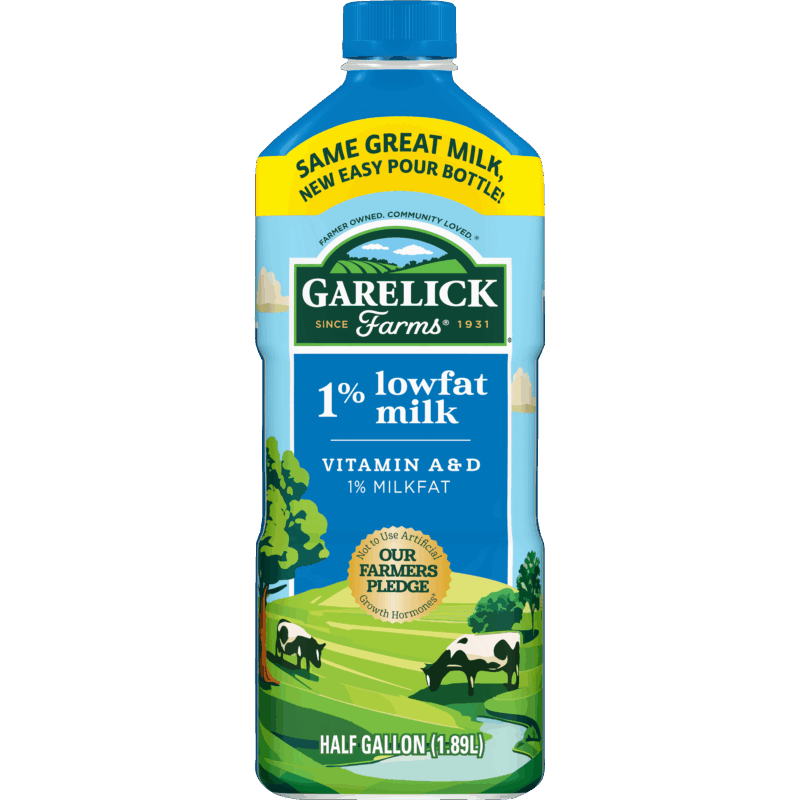 1% Lowfat Milk Plastic Half Gallon