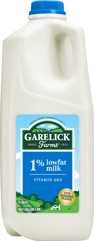 1% Lowfat Milk Plastic Half Gallon