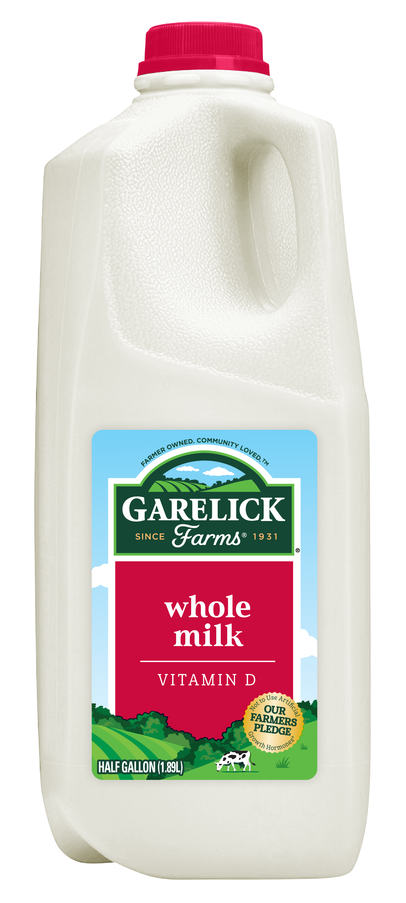 Whole Milk Plastic Half Gallon Garelick Farms 